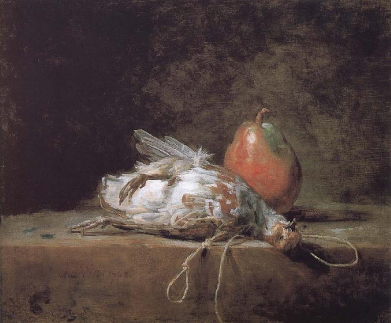 Jean Baptiste Simeon Chardin Gray partridge and a pear Germany oil painting art